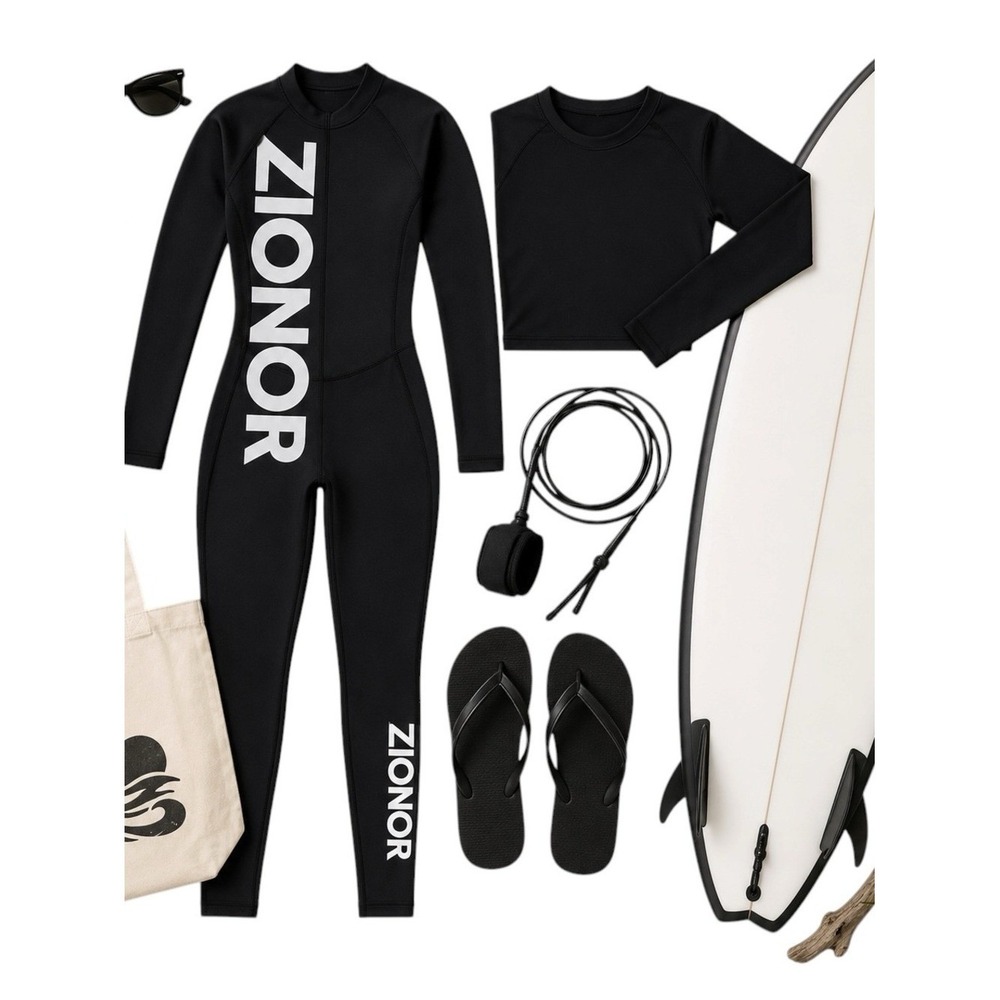 Zionor Full Length Surf Swimsuit Women's Small UPF UV Protection One Piece Black